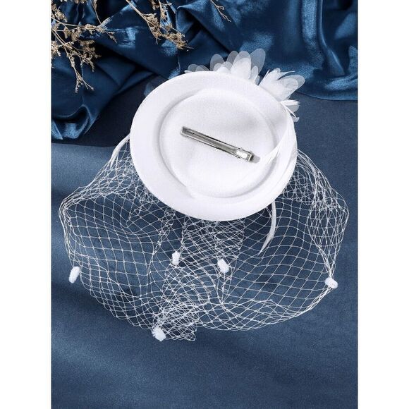 2PCS Pinup Retro Vintage Classy 1950s White Hat Gloves Accessories Set NEW - Picture 14 of 16